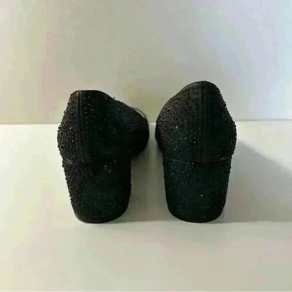 Adrienne Vittadini Heels Womens Fiona Slip On Studded Pointed Pumps Black Size 7 - Picture 3 of 5